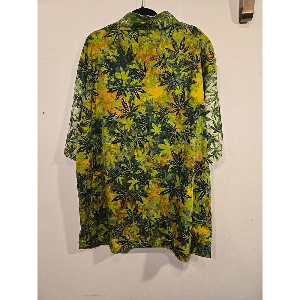 Quack Neru Collar Short Sleeve Buttondown Artisan Made Shirt Size 2XL Tall